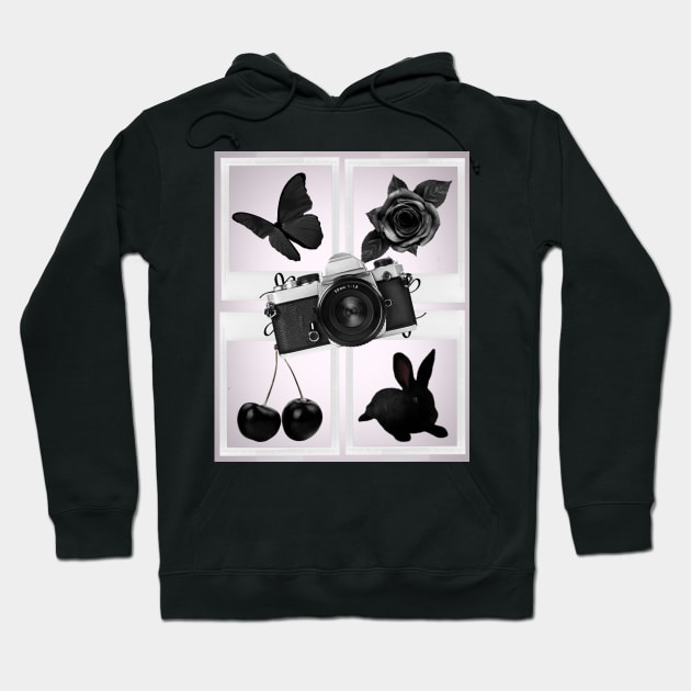 Animals, flowers, fruits and black objects Hoodie by Zido ICT